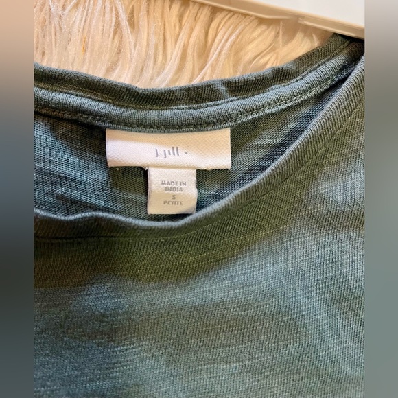 J. Jill Fatigue Green Tiered Sleeveless Midi Maxi Dress Womens size small petite - Picture 7 of 11